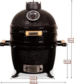 Patton Kamado 15" - Keramisch - Tafel Model - Premium Black - Medium - Zwart -Barbecue Serie Winkel 1055x1200