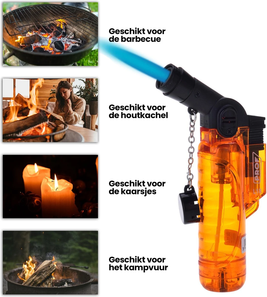 Prof Turbo Aansteker - Stormaansteker - Kaarsen - BBQ - Sigaren - 1 St 3 Prof Turbo Aansteker - Stormaansteker - Kaarsen - BBQ - Sigaren - 1 St - Afbeelding 3