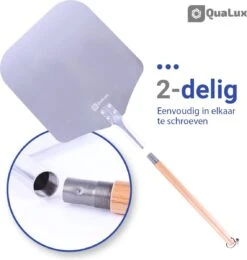 Qualux Pizzaschep Tweedelig – Pizzaschep Voor BBQ – Ophangbaar – Hout/rvs -Barbecue Serie Winkel 1139x1200