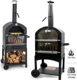 MaxxGarden Pizza Oven Buiten - Houtskool – Incl. Pizzasteen - 45x65x158cm -Barbecue Serie Winkel 1146x1200