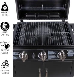 MaxxGarden Gas Barbecue - 3 Branders - Incl. Gratis BBQ Set -Barbecue Serie Winkel 1154x1200