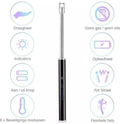 Merkloos BBQ Aansteker Oplaadbaar Met Usb Kabel - Elektrische Keuken Aansteker - Flexibele Aansteker - Zwart -Barbecue Serie Winkel 1155x1200 1