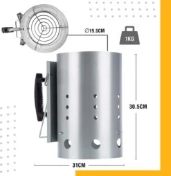 Kolen Starter GROOT - Brikettenstarter Met Veiligheidshandgreep - Snelstarter Voor Barbecue - BBQ Houtskool Starter -Barbecue Serie Winkel 1165x1200 1