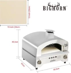 Bighorn Outdoor Edelstaal Gas Pizza Oven - Draagbare Gas Barbecue - Edelstaal -Model SRGG20001 -Barbecue Serie Winkel 1169x1200