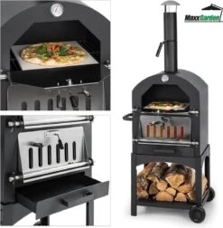 MaxxGarden Pizza Oven - Smoker Barbecue Op Hout, Houtskool Of Pellets - 45 X 65 X 158cm -Barbecue Serie Winkel 1175x1200 3