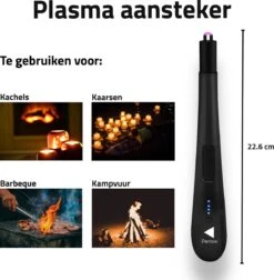 Oplaadbare Lange Elektrische Aansteker - Zwart - Duurzame Plasma Aansteker - Inclusief Cadeauverpakking - BBQ - Kaarsen -Barbecue Serie Winkel 1177x1200