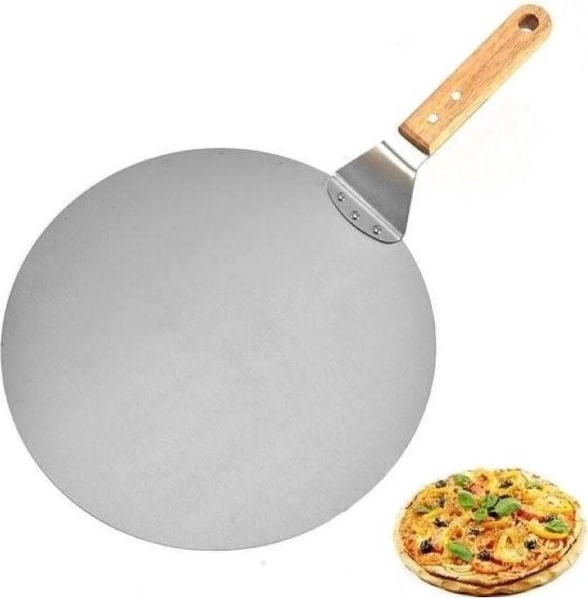 Luxe Pizzaschep Voor Verse Pizza - Extra Groot - RVS 30CM - Grote Pizza Schep Voor Oven Of BBQ Barbecue - Hout Handvat - Pizzaspatel Voor Zelfgemaakte Ovenpizza 5 Luxe Pizzaschep Voor Verse Pizza - Extra Groot - RVS 30CM - Grote Pizza Schep Voor Oven Of BBQ Barbecue - Hout Handvat - Pizzaspatel Voor Zelfgemaakte Ovenpizza - Afbeelding 5