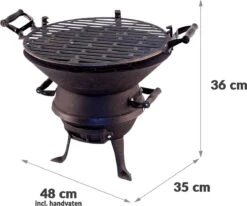 Potkachel Houtskoolbarbecue - 35 Cm - Gietijzer -Barbecue Serie Winkel 1200x1000