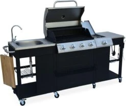 Alice's Garden Gas BBQ D'Artagnan - Zwart - 5 Branders - Buitenkeuken -Barbecue Serie Winkel 1200x1005
