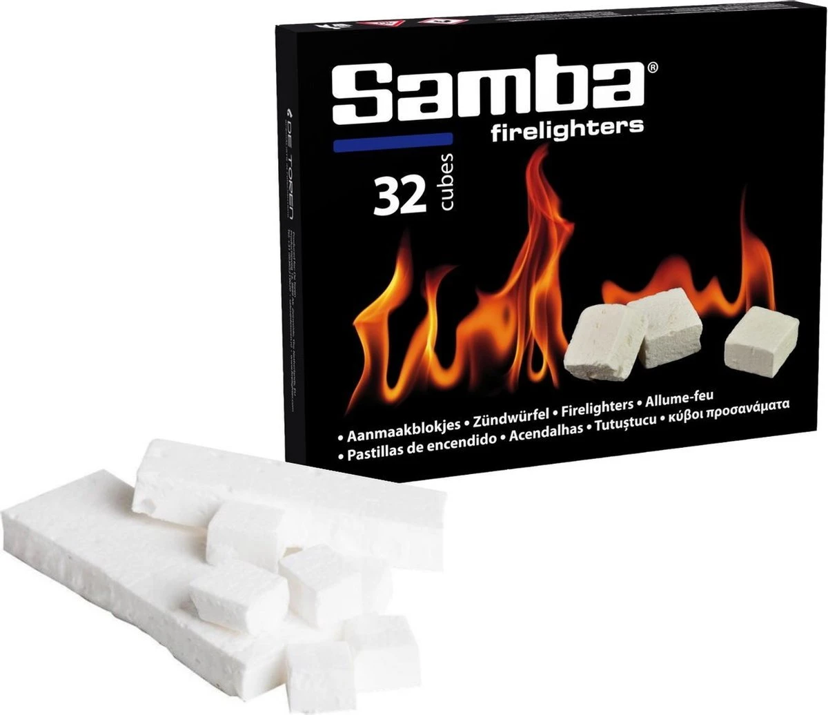 Samba Aanmaakblokjes 32 Stuks Wit Bbq Open Haard 1 Samba Aanmaakblokjes 32 Stuks Wit Bbq Open Haard