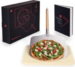 Blumtal - Pizzasteen Met XL Pizza Schep - Professionele Pizza Set - Cordieriet Pizza Stone