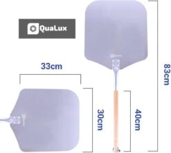 Qualux Pizzaschep Tweedelig – Pizzaschep Voor BBQ – Ophangbaar – Hout/rvs -Barbecue Serie Winkel 1200x1075