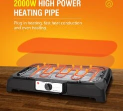 Aigostar Lava 30LDQ - Elektrische Grill - BBQ - Tafel Barbecue - Grilloppervlakte 41 X 24 Cm - 2000 Watt -Barbecue Serie Winkel 1200x1087