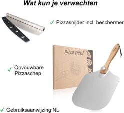 Pizzaschep – Inclusief Pizzasnijder – Opvouwbaar – Pizzaspatel – Pizza Schep – Taartschep – 30cm - Qwality -Barbecue Serie Winkel 1200x1095