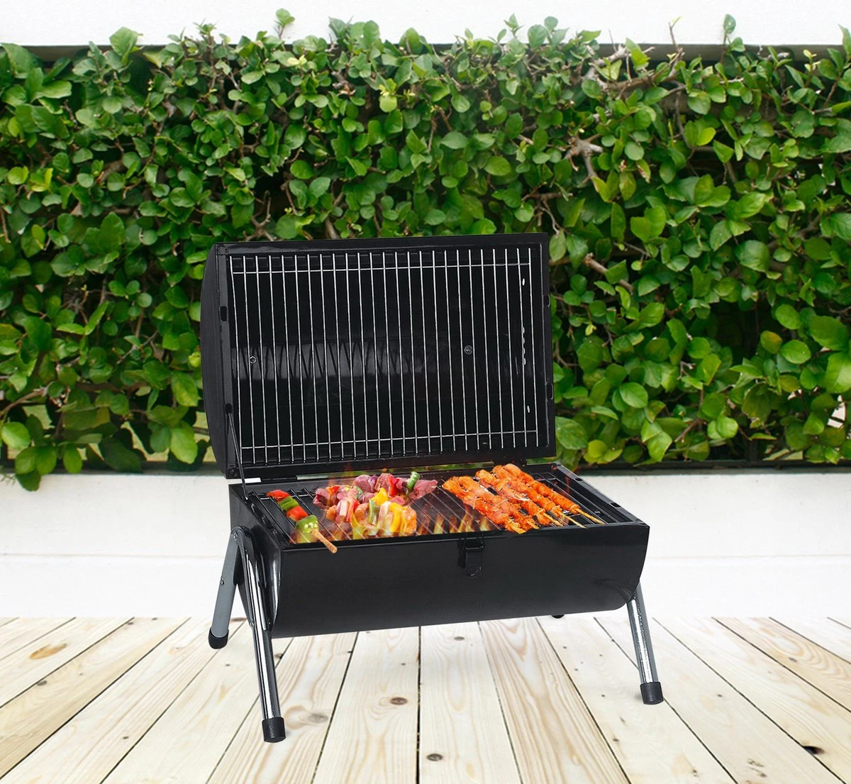 MaxxGarden BBQ - Houtskool Barbecue - Smoker Barbecue - Grilloppervlak (LxB) 38 X 52 Cm - Met Dubbel Grill Vlak - Zwart 3 MaxxGarden BBQ - Houtskool Barbecue - Smoker Barbecue - Grilloppervlak (LxB) 38 X 52 Cm - Met Dubbel Grill Vlak - Zwart - Afbeelding 3
