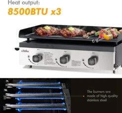 Bighorn Plancha Grill - Gasbarbecue – Tabletop – Draagbaar – 3 Branders -Barbecue Serie Winkel 1200x1118 1