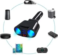 Auto Sigarettenaansteker Splitter - USB Ingang Auto - 2 Sigaretten Aansluitingen - Autolader -Barbecue Serie Winkel 1200x1144 1