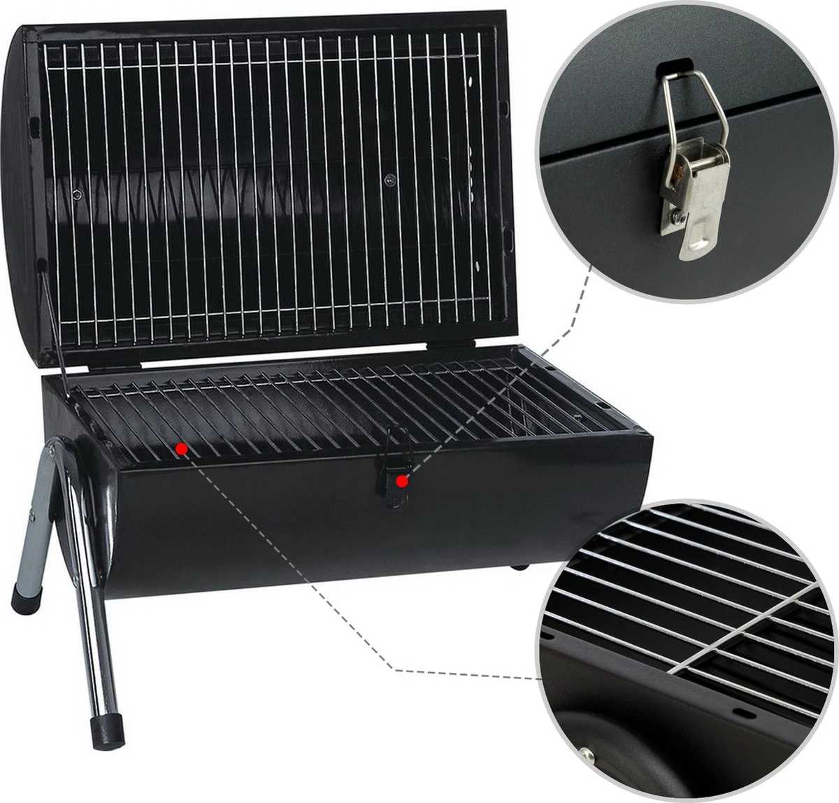 MaxxGarden BBQ - Houtskool Barbecue - Smoker Barbecue - Grilloppervlak (LxB) 38 X 52 Cm - Met Dubbel Grill Vlak - Zwart 5 MaxxGarden BBQ - Houtskool Barbecue - Smoker Barbecue - Grilloppervlak (LxB) 38 X 52 Cm - Met Dubbel Grill Vlak - Zwart - Afbeelding 5
