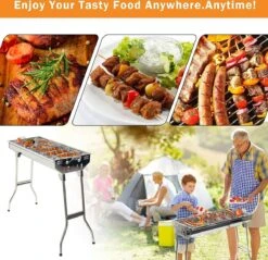 Uten - Houtskoolbarbecue - Opvouwbare Barbecue - Houtskoolbarbecues - Draagbare Camping Barbecue - 430 Roestvrij Staal Grill BBQ - 5-10 Persoon Tuin Buitenfeest - Zilver -Barbecue Serie Winkel 1200x1162 1