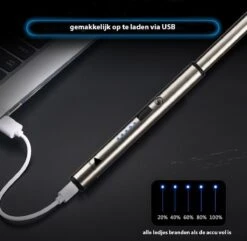 Oplaadbare Lange Dunne Elektrische Aansteker - Duurzame Plasma Aansteker - Inclusief Cadeauverpakking - BBQ – Kaarsen – Zilver -Barbecue Serie Winkel 1200x1170 5