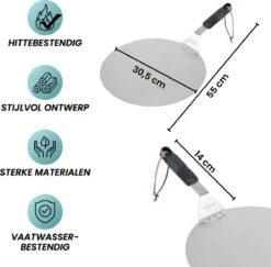 Nowad Pizzaschep RVS Rond - 30,5 Cm - PVC Handvat -Barbecue Serie Winkel 1200x1179 5