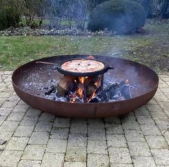 Chefs Cuisine Gietijzeren Grillpan - Grillpan Gietijzer - Gietijzer Bbq Grillpan - Gietijzeren Grillplaat - Pizzasteen - Plancha Gietijzer - Gietijzeren Bakplaat - Rond 36 Cm - Dubbelzijdig -Barbecue Serie Winkel 1200x1187 3