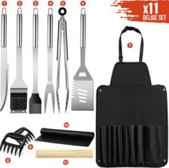 Squago BBQ Accesoires XXL Set Met Schort - Gereedschap - Gereedschapset Tang Borstel Mat -Barbecue Serie Winkel 1200x1189 1