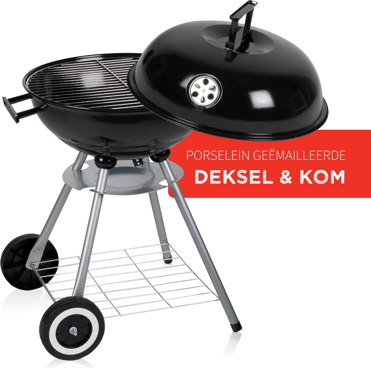 BBQ Collection Houtskoolbarbecue - Kogelbarbecue 45 X 60 Centimeter - Ronde Barbecue - Barbecue Op Wielen - Zwart - Metaal 12 BBQ Collection Houtskoolbarbecue - Kogelbarbecue 45 X 60 Centimeter - Ronde Barbecue - Barbecue Op Wielen - Zwart - Metaal - Afbeelding 12