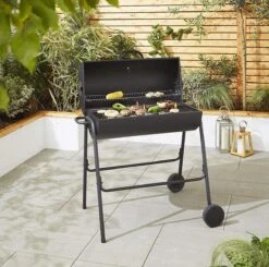 BBQ XL Houtskoolbarbecue - Cilindervorm - Grilloppervlak (LxB) 71 X 35 Cm - Zwart -Barbecue Serie Winkel 1200x1191