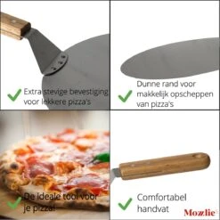 Pizzaschep 30 Cm Voor Oven Of BBQ - Rond - RVS - Met Houten Handvat -Barbecue Serie Winkel 1200x1198 8