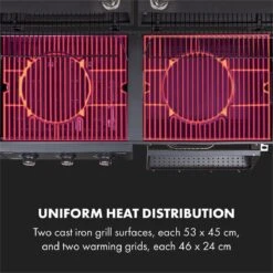 Klarstein Kingsville Double Barbecue - Houtskool- En Gasbarbecue - Smoker BBQ - Inclusief Deksels En Thermometer - Met 2 Roosters - Zwart 19 Klarstein Kingsville Double Barbecue - Houtskool- En Gasbarbecue - Smoker BBQ - Inclusief Deksels En Thermometer - Met 2 Roosters - Zwart -Barbecue Serie Winkel 1200x1200 113