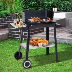 Verrijdbare Barbecue – Houtskool/Briketten - Verstelbare Grillplaat – Houten Tafel – Winscherm – Gewicht 5.9kg 18 Verrijdbare Barbecue – Houtskool/Briketten - Verstelbare Grillplaat – Houten Tafel – Winscherm – Gewicht 5.9kg -Barbecue Serie Winkel 1200x1200 12