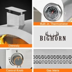 Bighorn Outdoor Edelstaal Gas Pizza Oven - Draagbare Gas Barbecue - Edelstaal -Model SRGG20001 -Barbecue Serie Winkel 1200x1200 177