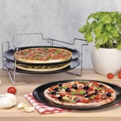 Merkloos Pizzaplaat Bakset Met 3 Bakplaten 16 X 31 Cm- Pizza Rek 3-delig - Pizzabakset Met Standaard/rek -Barbecue Serie Winkel 1200x1200 351