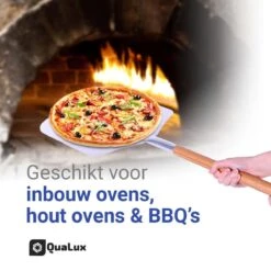 Qualux Pizzaschep Tweedelig – Pizzaschep Voor BBQ – Ophangbaar – Hout/rvs -Barbecue Serie Winkel 1200x1200 427