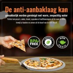 Inpro Pizzaschep RVS - Rond - Voor BBQ En Oven - Pizzaspatel - Taartschep - Houten Handvat - BBQ Gereedschap - Keukengerei - 30 Cm Diameter - Spatel -Barbecue Serie Winkel 1200x1200 497