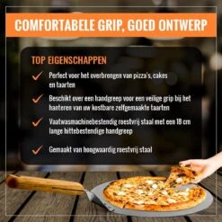Inpro Pizzaschep RVS - Rond - Voor BBQ En Oven - Pizzaspatel - Taartschep - Houten Handvat - BBQ Gereedschap - Keukengerei - 30 Cm Diameter - Spatel -Barbecue Serie Winkel 1200x1200 498