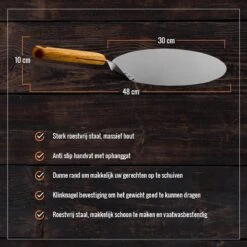 Inpro Pizzaschep RVS - Rond - Voor BBQ En Oven - Pizzaspatel - Taartschep - Houten Handvat - BBQ Gereedschap - Keukengerei - 30 Cm Diameter - Spatel -Barbecue Serie Winkel 1200x1200 500