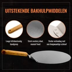 Inpro Pizzaschep RVS - Rond - Voor BBQ En Oven - Pizzaspatel - Taartschep - Houten Handvat - BBQ Gereedschap - Keukengerei - 30 Cm Diameter - Spatel -Barbecue Serie Winkel 1200x1200 501