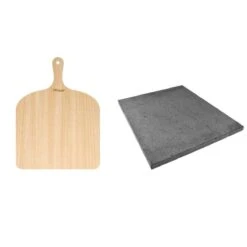 ETNA Pizza Set - Grote Pizzasteen & GRATIS Pizzaschep - 30 Cm X 38 Cm - Echt Italiaanse Pizzasteen - Broodbaksteen - BBQ Pizzasteen - Gemaakt Van Lavasteen Uit De Etna - Non-stick - Eppicotispai -Barbecue Serie Winkel 1200x1200 554