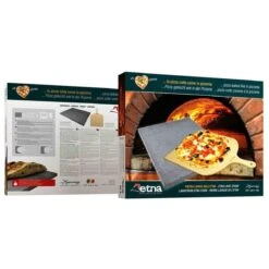 ETNA Pizza Set - Grote Pizzasteen & GRATIS Pizzaschep - 30 Cm X 38 Cm - Echt Italiaanse Pizzasteen - Broodbaksteen - BBQ Pizzasteen - Gemaakt Van Lavasteen Uit De Etna - Non-stick - Eppicotispai -Barbecue Serie Winkel 1200x1200 555