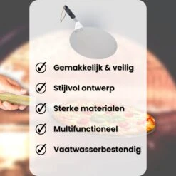 Nowad Pizzaschep RVS Rond - 30,5 Cm - PVC Handvat -Barbecue Serie Winkel 1200x1200 583