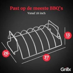 GrillX Sparerib Rek BBQ - Rib Rack Houder - Barbecue Spareribs Rek - BBQ Accesoires -Barbecue Serie Winkel 1200x1200 595
