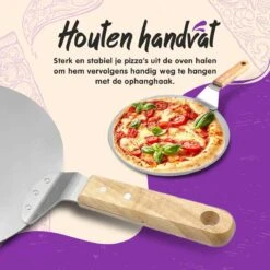 Nowad Pizzaschep RVS Rond Voor BBQ En Oven - 30,5 Cm - Pizzaspatel - Taartschep - Houten Handvat - Ophangbaar - Rond - Vaatwasbestendig - Keukenaccessoires -Barbecue Serie Winkel 1200x1200 611