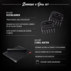 Mountain Jack® 40-Delige Luxe BBQ Grill Accessoires Set In Roestvrij Staal – Barbecue Gereedschap – Tangenset, Vlees Thermometer, Vleestang, Borstel, Spiezen, Vleesmes, Vleesvork -Barbecue Serie Winkel 1200x1200 658