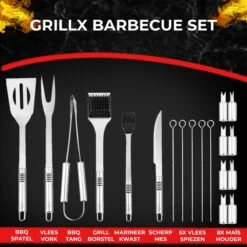 GrillX Barbecue Gereedschap Set - 19-delig - Inclusief Luxe Draagtas - BBQ Accesoires - Gereedschapset 17 GrillX Barbecue Gereedschap Set - 19-delig - Inclusief Luxe Draagtas - BBQ Accesoires - Gereedschapset -Barbecue Serie Winkel 1200x1200 672