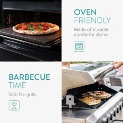 Navaris Pizzasteen XL Voor Oven En Barbecue - Rechthoekige Pizzaplaat 38 X 30 Cm - Inclusief Receptenboek - Keramisch Geglazuurd - Zwart -Barbecue Serie Winkel 1200x1200 691