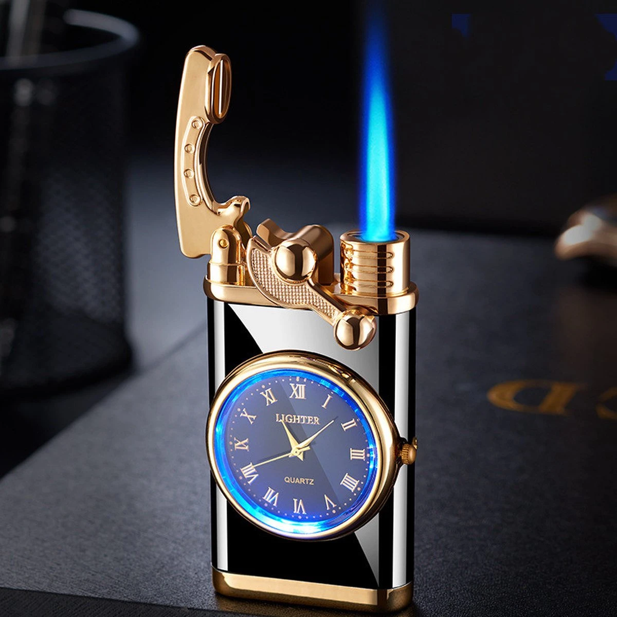 Flametimer Exclusieve Aansteker Met Horloge, 2 Stuks Willekeurig, Winddichte Draagbare Kaars Aansteker Voor Kaars Koken BBQ, Vuurwerk, Zak Zaklamp Aansteker Met Geschenkdoos, Cool Gift 9 Flametimer Exclusieve Aansteker Met Horloge, 2 Stuks Willekeurig, Winddichte Draagbare Kaars Aansteker Voor Kaars Koken BBQ, Vuurwerk, Zak Zaklamp Aansteker Met Geschenkdoos, Cool Gift - Afbeelding 9