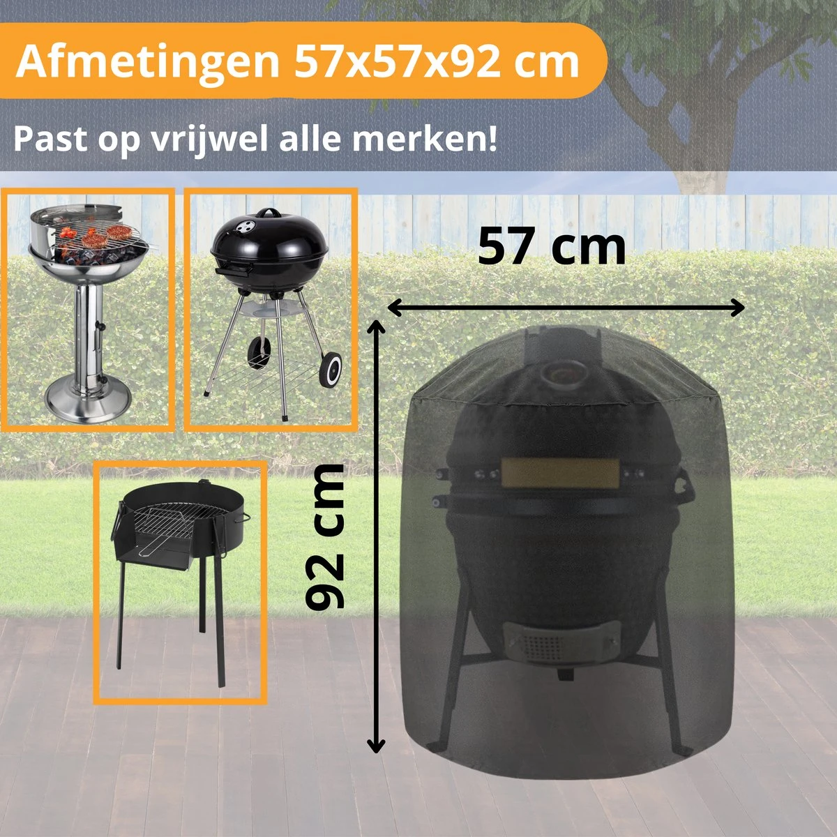 Ronde Waterdichte BBQ Hoes - Barbecue Accessoires - 57 Cm Diameter - 92 Cm Hoog 5 Ronde Waterdichte BBQ Hoes - Barbecue Accessoires - 57 Cm Diameter - 92 Cm Hoog - Afbeelding 5