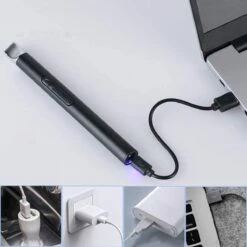 Oplaadbare Lange Elektrische Aansteker - Duurzame Plasma Aansteker - Inclusief Cadeauverpakking - BBQ - Kaarsen - Zwart -Barbecue Serie Winkel 1200x1200 872